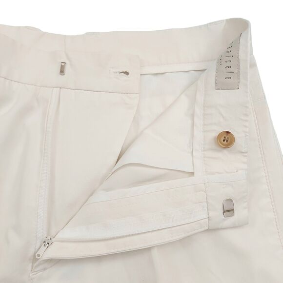 Panicale Italy Trousers Pants Womens 46 White Flat Front Straight Made in Italy - Picture 3 of 13